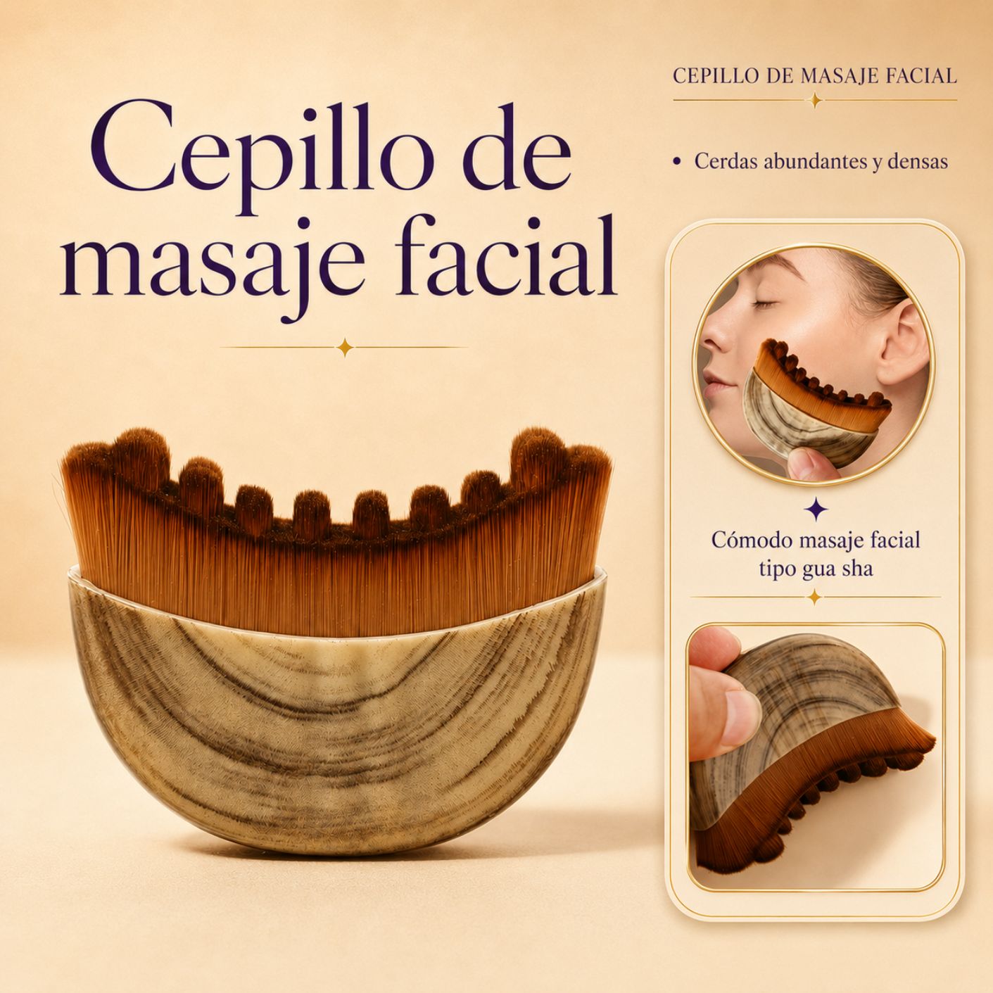 Lymphatic Facial Massage Brush with Nylon Bristles